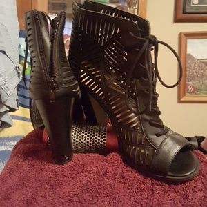 Black strap heels/ boots